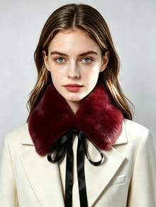 1pc Faux Fur Collar Scarf, Autumn/Winter Coat Decoration - Multicolor - View 13