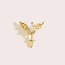 1pc Exquisite Casual Wing & Star Pendant Stainless Steel Stud Earrings Suitable For Women Daily Wear - Wing - View 7