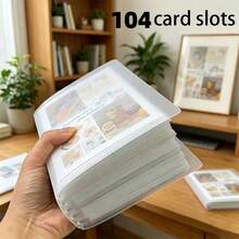 3 Inch Transparent Photo Album, 104/80 Card Slots, Suitable For Idol Cards, K-Pop Mini Cards, Game Cards, Scrapbooks And Collectibles, Large Capacity 5 Inch Index Card Storage, Dust-Proof, Wrinkle-Proof, Anti-Loss, Matte Finish - 3-inch - View 7