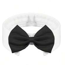 1pc Adjustable Pet Tuxedo Bowknot Collar, White Collar Black Bowknot Formal Decorative Accessory, Suitable For Cats And Small Dogs Gentleman Neckwear, Applicable For Parties And Photo Shoots - Black and White - View 14