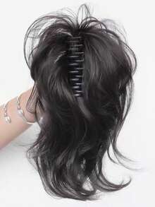 High Crown Fountain Curly High Ponytail Wig, Elegant Lady Style, Hair Clip, Voluminous Hair Extension, Realistic Short Hair Braid - Multicolor - View 8