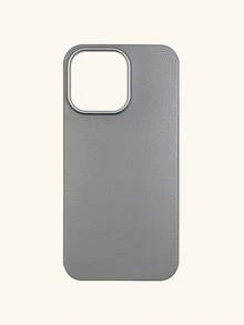 1pc 4-Color Optional Solid Color Lychee Texture Faux Leather Large Window Phone Case, Ins Premium Minimalist Business Solid Color Leather Texture, A Classic Black / B Beige White / C Premium Gray / D Caramel Brown, Faux Leather Matte Lens Raised Full Coverage Anti-Drop Soft Shell, Autumn/Winter Commute Versatile, Suitable For Personal Use And Gift; Compatible With IPhone Case & Galaxy Case, Compatible With IPhone 17 - Multicolor - View 18