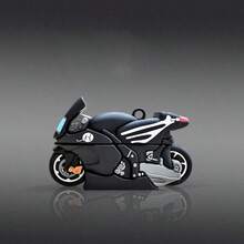 3D Realistic Racing Motorcycle Earphone Case With Hanging Ring, Protective Cover For AirPods 5/ Pro 3/Pro 2/ 4/ 3/1/2, Cute Minimalist Design For Girls - Black - View 1