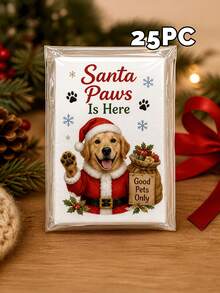 8/16/25pc Personalized Custom Pet Photo Text Christmas Pocket Tissue Sticker,Custom Dog Cat Picture Custom Slogan Name Print,Pet Santa Hat Scarf Xmas Pattern Design Sticker,Holiday Gift,Pet Owners Animal Lovers,Holiday Party,Home Dining Outdoor Daily - Multicolor - View 22