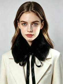 1pc Faux Fur Collar Scarf, Autumn/Winter Coat Decoration - Multicolor - View 7
