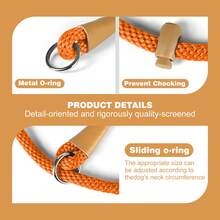 1pc Portable P-Rope Dog Collar, Adjustable Round Rope Slip Collar, Suitable For Small, Medium And Large Dogs, Anti-Choke, Durable Dog Neck Collar - Orange - View 5