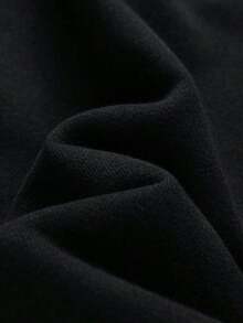 Men Full Zip‑Up Hoodie With Built‑In Face Mask Solid Color Drop‑Shoulder Loose Casual Jacket - Black - View 5