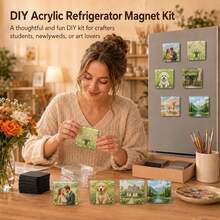 10 Set Bingkai Foto Magnet Transparan / Magnet Kulkas DIY / Cocok untuk Hadiah Ulang Tahun, Hari Jadi, Hari Ibu / Alas Magnet & Gantungan Vertikal untuk Foto / Dekorasi Bingkai Akrilik Modern untuk Pajangan Kulkas - View 2