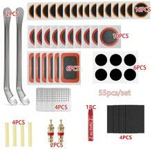 1 Set Of 55-Piece High-Quality Bicycle Tire Repair Tool Kit: Equipped With Various Tools, Including Durable Vulcanized Patches And Metal Sanding Discs, For Quick Repair Of Punctures, Suitable For All Bicycles, Including Motorcycles, BMX, Mountain Bikes, Road Bikes - Multicolor - View 2