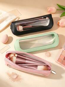1/2Pcs Large Capacity Portable Travel Zipper Makeup Bag, Multi-Functional Cosmetic Brush Storage Organizer, Durable Makeup Pouch For Daily Use & Business Trip, Practical Beauty Gift For Women, For Daily & Travel, Ideal Gift - Multicolor - View 7