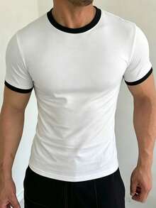 ZYNTH BALENO Men's Summer Fashion Crew Neck Short Sleeve T-Shirt, Suitable For Gym, Outdoor Sports, White - White - View 3