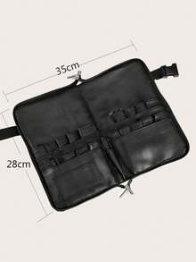 1pc Professional Makeup Brush Bag With Pockets, Artist Waist Belt, PU Leather Material, Makeup Brushes Not Included - Multicolor - View 9