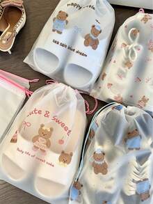 20/10/1pc Reusable Thickened Shoe Storage Dust-Proof Drawstring Bag, Travel Shoe Storage Bag, Portable Reusable Packaging Dust-Proof Cover Bag, Suitable For Home And Travel - Multicolor - View 6