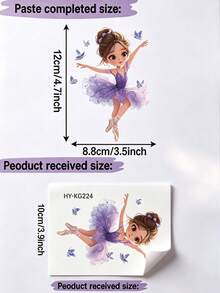 1pc Classic Style Dancing Girl Wall Decal, Removable Self-Adhesive Plastic Switch Sticker, Easy To Clean Home Decor Accessory For Bedroom - Multicolor - View 5