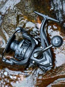 SOUGAYILANG 5.2:1 Gear Ratio Ultra-Light CNC Aluminum Alloy Spool EVA Handle Spinning Reel - Suitable For Bass/Trout, Lake/River, Perfect For Beginners And Fishing Enthusiasts - Black - View 11