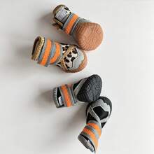 4Pcs Dog Shoes For Small Dogs, Wear‑Resistant Rubber Sole Puppy Boots, Strong Sticky Hook‑And‑Loop Closure, Paw Protector For Rainy Snowy Summer Hot Ground, For Outdoor Walking - Multicolor - View 11
