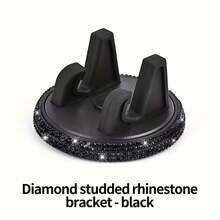 1PC 360° Adjustable Car Phone Holder, Anti-Stain Dashboard Navigation Mount With Sparkling Rhinestones, Travel Accessory, Suitable For Most Car Models - Classic - View 8