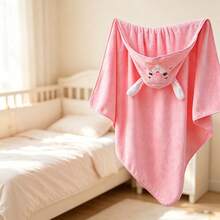Soft Absorbent Baby Hooded Bath Towel, With Cute Animal Patterns, Made Of Breathable Polyester Fabric, Suitable For Children Shower And Wrap - Multicolor - View 10