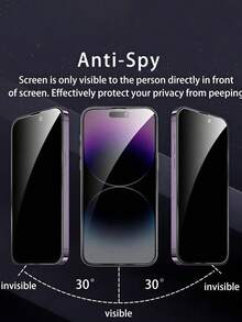 Mr. War Gorilla 3pcs Anti-Peeping Tempered Glass Screen Protector Compatible With IPhone Ultra/18 Pro Max/18 Pro/18/17e/17 Pro Max/17 Air/16 Pro Max/16E/16 Plus/15 Pro Max/14/13/12/11 Pro Max/X/XR/XS Max And Other Series, Anti-Fingerprint, 9H Hardness, Shockproof And Anti-Drop, Perfect Fit, Compatible With Phone Cases, High Transparency, High Definition, Full Protection For Your Phone. - Black - View 3