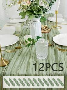 Cheesecloth Table Runner, (60/90*180/300cm 45*275cm) Solid Color Runner Gauze Boho Wedding Decor Romantic Table Runner For Wedding Birthday Party 12/6/1pc - Cheese Cloth - View 84