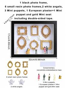 1 Set 6-Inch DIY Mini Museum Shadow Box, 3D Shadow Box Set With Gold Mini Photo Frame And Figurines, Personalized Memory Display, Unique Holiday, Anniversary, Graduation And Special Occasion Commemorative Decoration - Multicolor - View 13