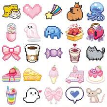 Pixel Art Transparent Stickers Cartoon PET Cute Creative Cross-Border Waterproof Decorative DIY Phone Computer Stickers - Multicolor - View 9