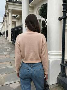 Áo cardigan len dệt kim nữ FOR BEAUTY thu đông, dáng lửng, cổ tròn, cài nút trước, vai trễ, họa tiết quả trám màu mơ, phong cách thanh lịch casual Y2K - Be - Xem 9