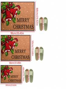 1pc Funny Christmas Red Jingle Bell Pattern Welcome Doormat, Harvest Season Pattern Minimalist Style Short Plush Quick Dry Non-Slip Machine Washable Entryway Mat, Suitable For Kitchen, Bathroom, Dining Room, Hallway, Party, Holiday, All Seasons, Yard Home, Christmas Theme, Party Supplies - Burnt Orange - View 6
