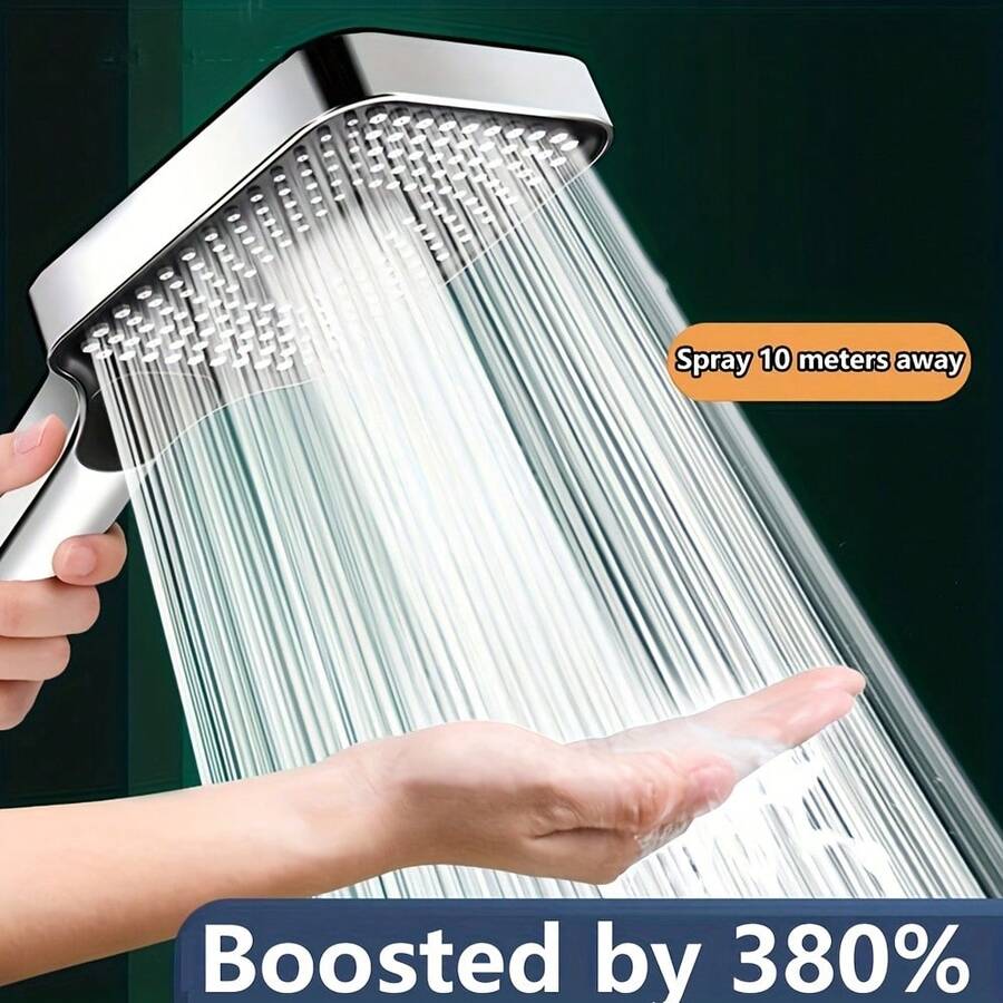 Large Area Silver Shower Head, 3 Adjustable Modes, High Quality High Pressure Water-Saving Shower Faucet Nozzle, Suitable For Shower Or Bathtub Only, Designed For Shower, Christmas/Halloween Gift Decoration