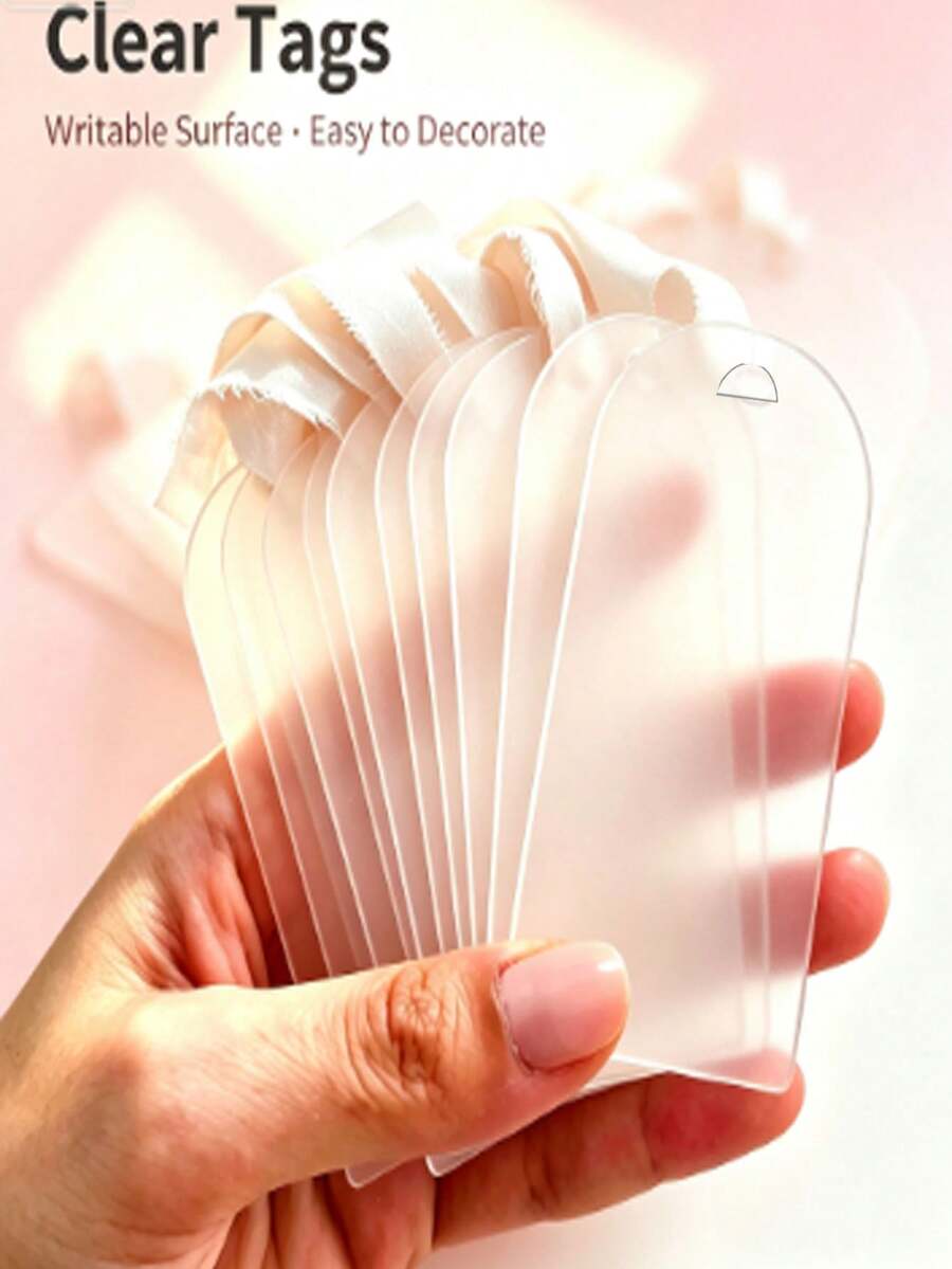 20pcs Acrylic Wedding Place Cards, Arch-Shaped Blank Name Tags, DIY Seat Cards, Hanging Wedding Decor Signs - No Ribbon - View 1