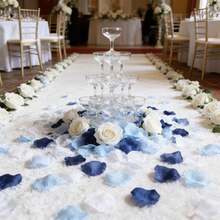 300/600/900pcs Mixed Color Pink & Blue Artificial Rose Petals, DIY Faux Rose Petal Confetti For Wedding, Bride, Party, Proposal, Mother's Day Party Decoration - Blue Mix - View 7