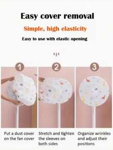 1PC Floral Print Standing Fan Dust Cover, Reusable Washable Non-Disposable Round Electric Fan Protective Sleeve, Elastic Stretch Fabric Fan Shield For Household Pedestal Fan, Dustproof Anti-Pollution Home Kitchen Bedroom Fan Accessory - Multicolor - View 7