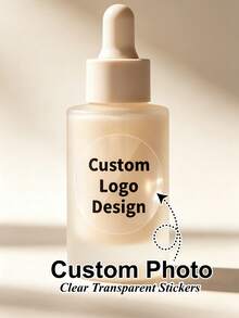3-10cm Custom Your Own Clear Stickers Personalized Transparent Logo Sticker – Customized Waterproof Labels With Any Text Name + Photo - Transparent - View 3