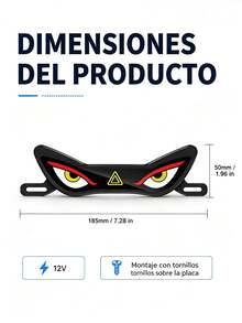 1 Set Demon Eye Dynamic LED Decorative Light, 12V Universal Motorcycle Electric Scooter License Plate Shaped Decorative Light, Vehicle Rear Auxiliary Atmosphere Light Accessory, Battery Not Included - A - View 5