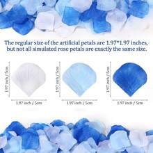 300/600/900pcs Mixed Color Pink & Blue Artificial Rose Petals, DIY Faux Rose Petal Confetti For Wedding, Bride, Party, Proposal, Mother's Day Party Decoration - Blue Mix - View 8