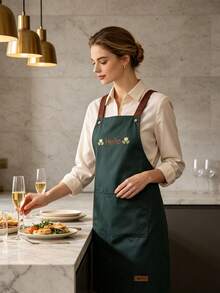 New Couple Hello Apron With Straps, Minimalist Fashionable Breathable Waterproof Oil-Proof Apron For Home Kitchen Cooking And Housework - Apron - View 2