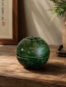 1pc Wabi-Sabi Style Stone Texture Spherical Incense Burner, Detachable Stackable Bowl Design, Suitable For Desktop Aromatherapy And Smoke Landscape Decoration - Stone Ball Incense Burner - View 8