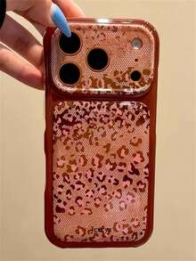 Luxury Retro Lace Rose Flower Leopard Pattern Shockproof Phone Case Compatible With IPhone 18 Pro Max 18 Pro 17 Pro Max 17 Pro 16 Pro Max 15 Pro Max 13 Pro Max 14 Pro Max 17 16 15 14 Pro Stylish Autumn Brown Lens Protect Soft Back Cover Old Money Style Shell - Leopard - View 4