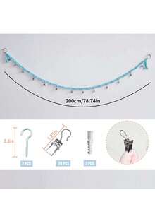 1 Set Multi-Function Plush Doll Storage Hanging Rope Set, Plush Doll Display Chain With 20 Clips And 2 Hooks, Space-Saving Closet Plush Doll Storage Hanging Organizer, Suitable For Plush Doll Collection And Organization - Multicolor - View 11