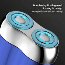 Mini Dual-Head Electric Shaver, Magnetic Detachable Blade Head, Waterproof Washable, USB Rechargeable Pocket Razor, Men's Portable Compact Beard Trimmer For Travel And Business Trips - Multicolor - View 7