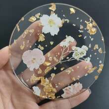 1pc 2D Flat Acrylic Coaster, Printed Decorative Beverage Coaster, Waterproof Outdoor Table Mat, Heat-Resistant Desktop Protector, Ideal Gift For Wedding, Birthday, Mother's Day, Home Dining Table Decor Accessory - Multicolor - View 7