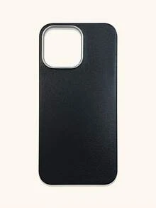 1pc 4-Color Optional Solid Color Lychee Texture Faux Leather Large Window Phone Case, Ins Premium Minimalist Business Solid Color Leather Texture, A Classic Black / B Beige White / C Premium Gray / D Caramel Brown, Faux Leather Matte Lens Raised Full Coverage Anti-Drop Soft Shell, Autumn/Winter Commute Versatile, Suitable For Personal Use And Gift; Compatible With IPhone Case & Galaxy Case, Compatible With IPhone 17 - Multicolor - View 53