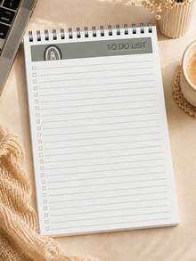 1pc Undated Daily Planner To-Do List Notepad With Checkboxes And Lined Task Area, Minimalist Work Plan Task Tracking, Office Desk Accessory Office Supplies - A5 - View 1