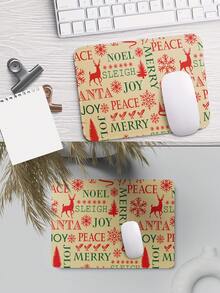 Christmas Large Mouse Pad, Vintage Christmas Letter Reindeer Snowflake Desk Mat, Non-Slip Rubber Bottom, Gaming Keyboard Desk Pad, Home Office Decor - View 7