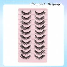 10 Pairs D-Curl Fluffy Cat Eye False Eyelashes, Lightweight, Voluminous And Soft, Suitable For Eyelash Extensions And Various Makeup Styles - Black - View 9