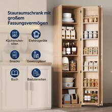Kitchen Cabinet, Tall Storage Cabinet With Doors And Adjustable Shelves, Pantry For Living Room, Dining Room And Bathroom, 40 * 40 * 183 Cm - View 8