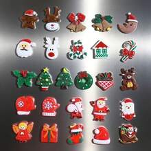 1/3/5/8/10/12pcs Mixed Resin Christmas Fridge Magnets, Christmas Tree & Santa Claus Fridge Magnets, Multiple Styles Available, Suitable For Christmas, Suitable For Ages 14+ - Multicolor - View 3