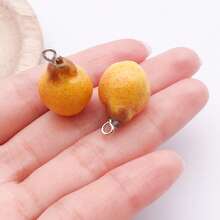 2/10pcs 3D Realistic Resin Fruit Charms Apple Pear Mango Mangosteen Tomato Fruit Pendants For DIY Bracelet Earring Necklace Jewelry Making Supplies - Multicolor - View 17