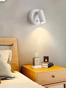 Rechargeable Magnetic Wall Lamp USB Rechargeable Wireless LED Wall Light Cordless Touch Dimming Spotlight Magnetic Design Bedroom Bedside Reading - Multicolor - View 6