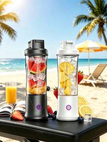 1pc Portable Personal Juice Blender 450ml USB Rechargeable Mini Juicer Cup With 12-Blade Waterproof Juice Machine Suitable For Travel, Fitness, Home And Outdoor - Multicolor - View 12